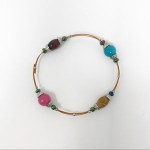 Multi-Color Glass, Metal and Bead Bracelet🌻